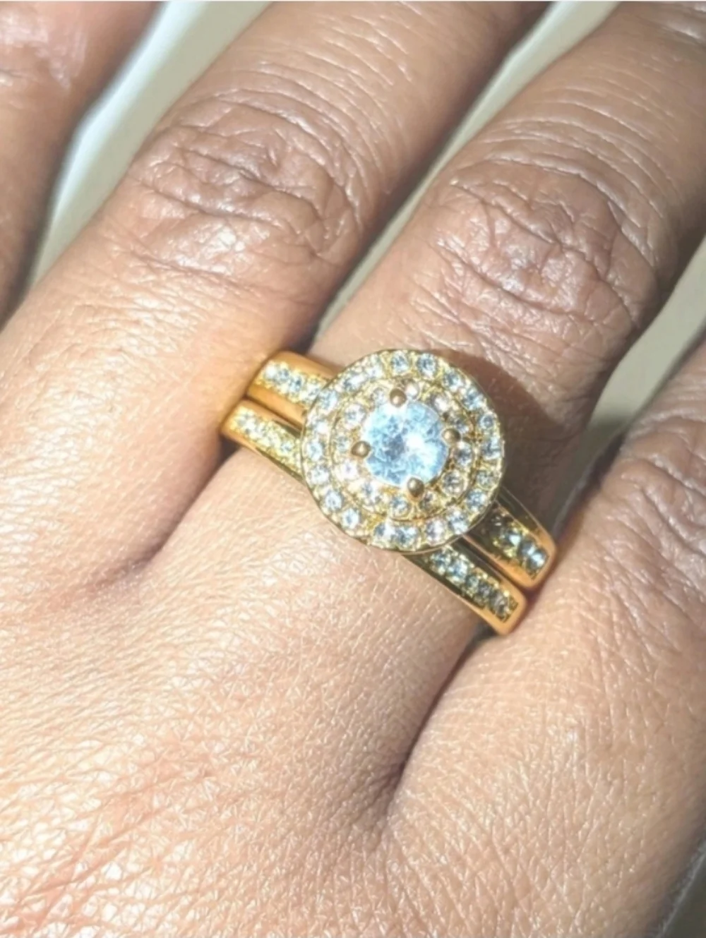 Womens 5ct Round Cut Lab Created Diamond Two piece Wedding Set Sz 9
